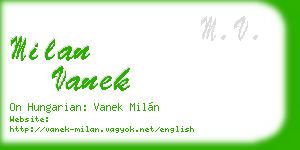 milan vanek business card